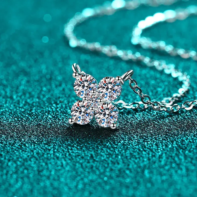 1.26 Carat Moissanite 925 Sterling Silver Geometric Shape Pendant Necklace by Partner Label