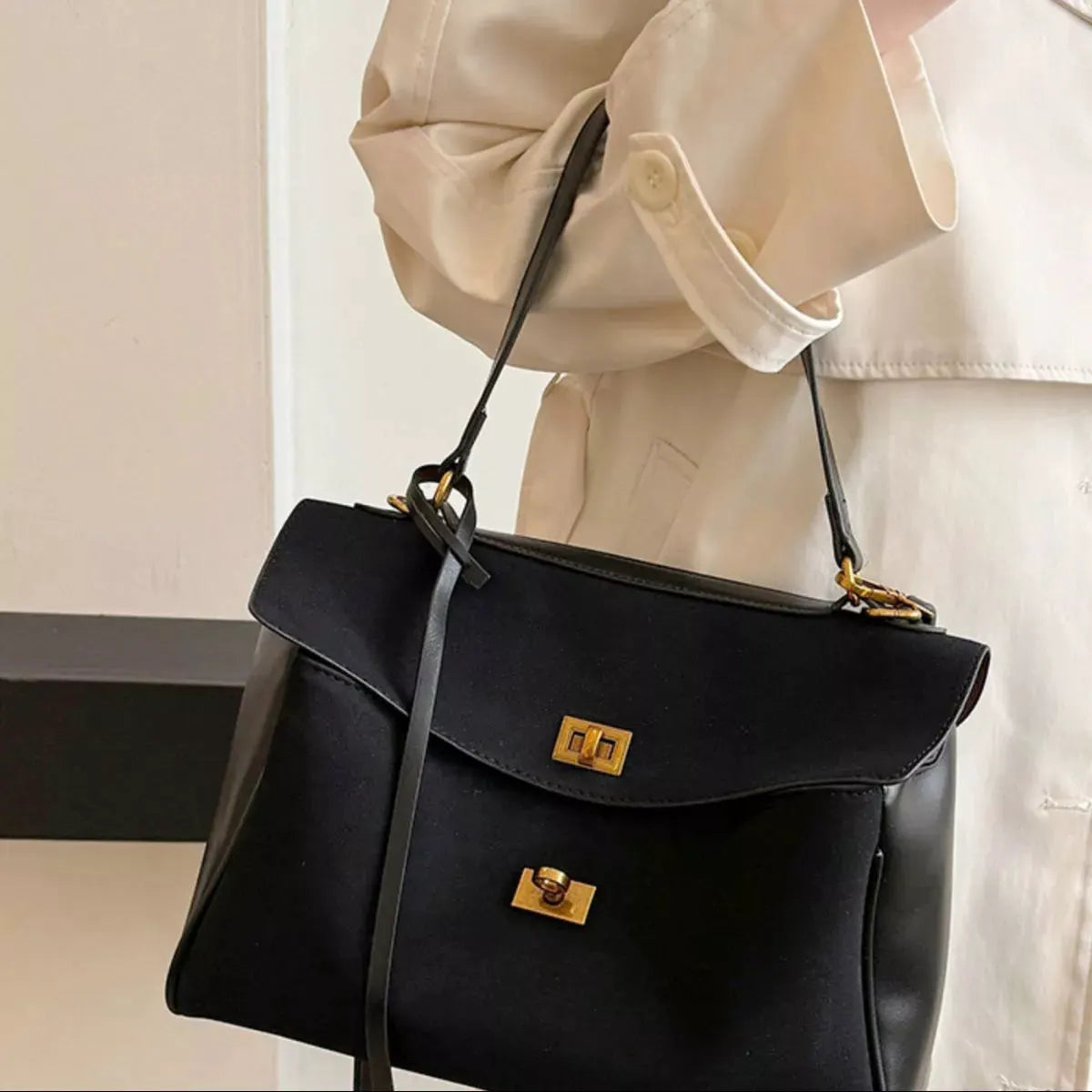 Solid Color Flap Crossbody Bag by Partner Label