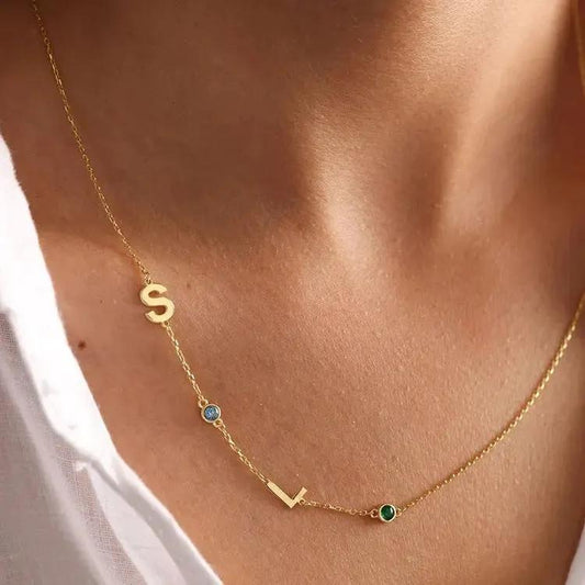 Stainless Steel 26 English Letter Name Necklace by Maiden-Art