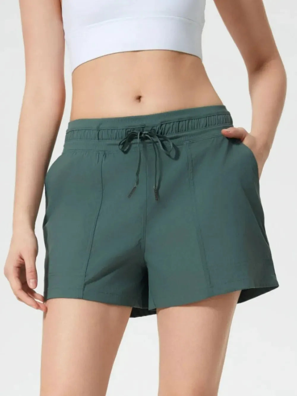 Millennia Drawstring Active Shorts with Pockets by Millennia