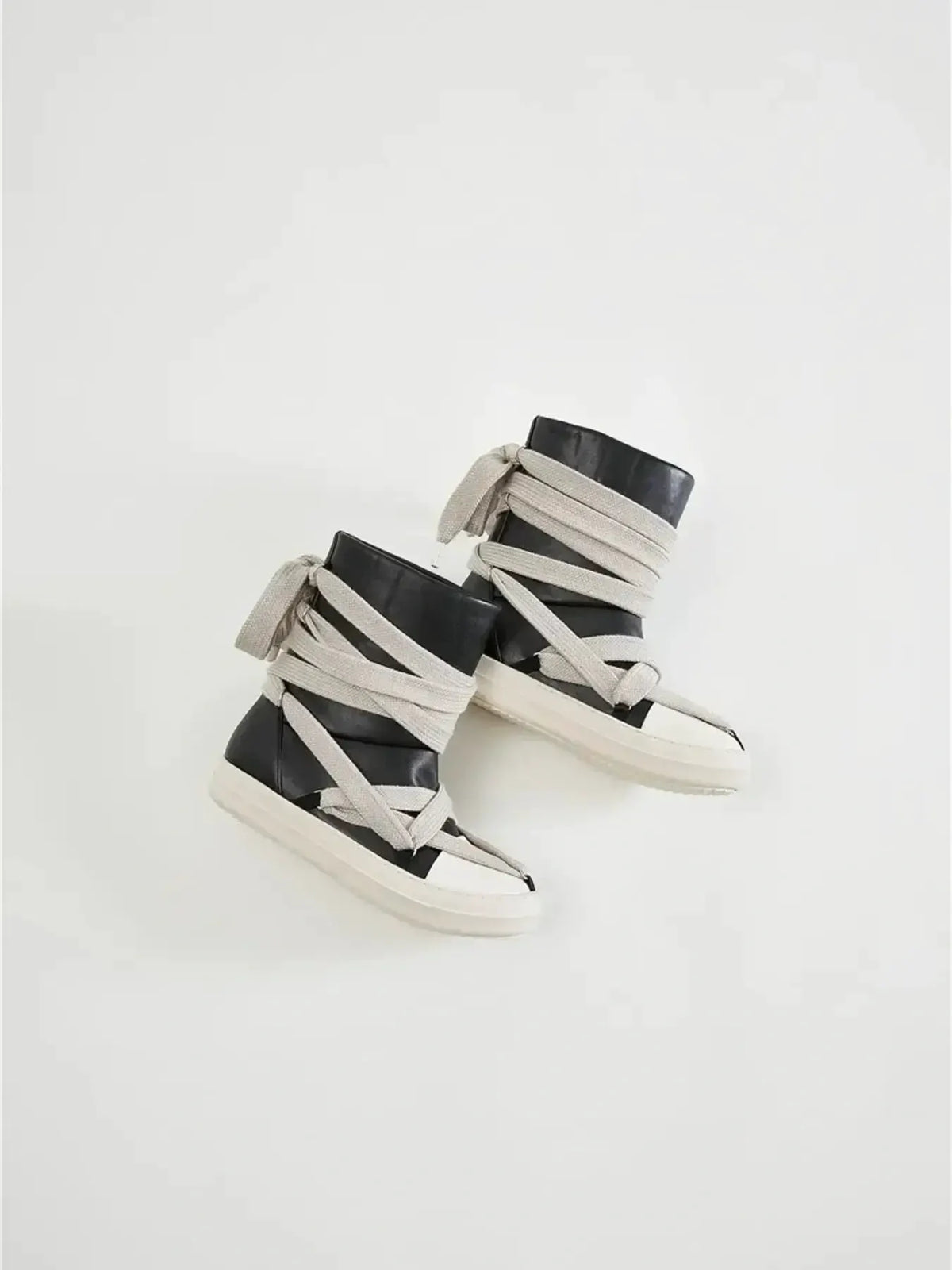 Lace-Up Round Neck Sneaker Boots by Partner Label