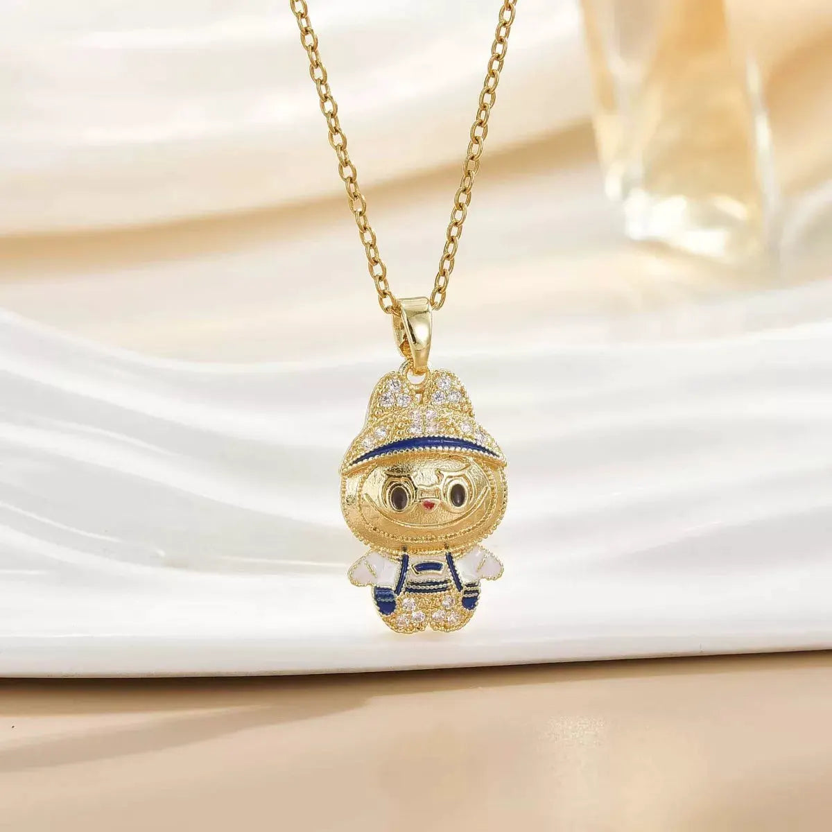 18K Gold-Plated Cartoon Character Pendant Necklace by Partner Label