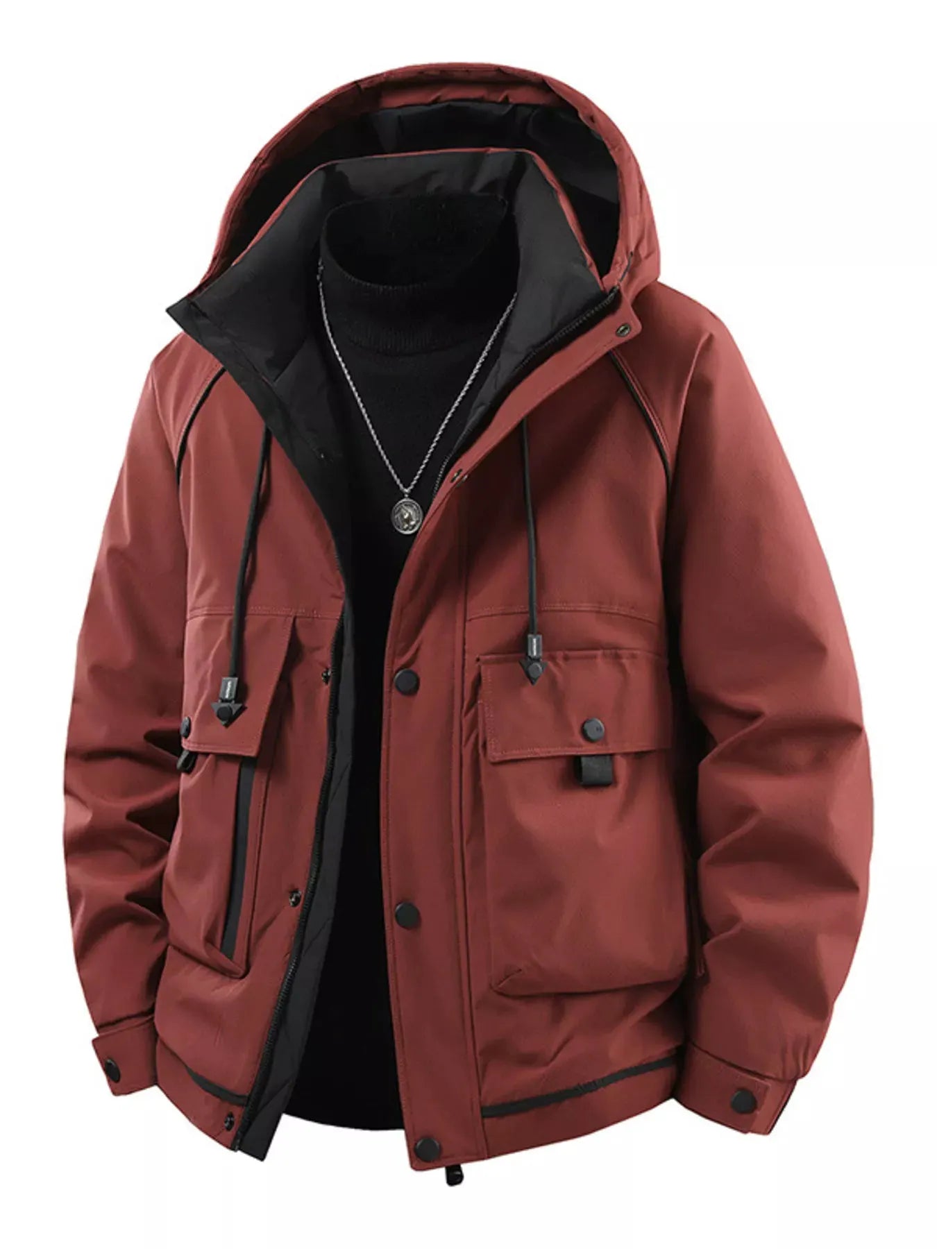 Men's Plus Size Hooded Padded Winter Jacket by Partner Label