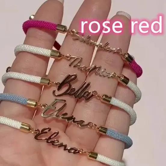 Personalized Colorful Rope Chain Custom Name Bracelet Personalized Adjustable Name Jewelry For Girls by Maiden-Art