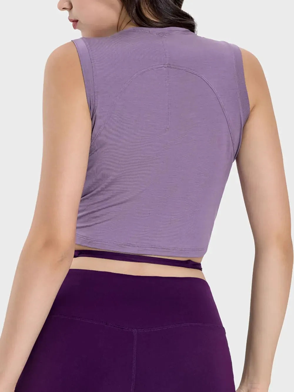 Millennia Drawstring Ruched Wide Strap Active Tank by Millennia