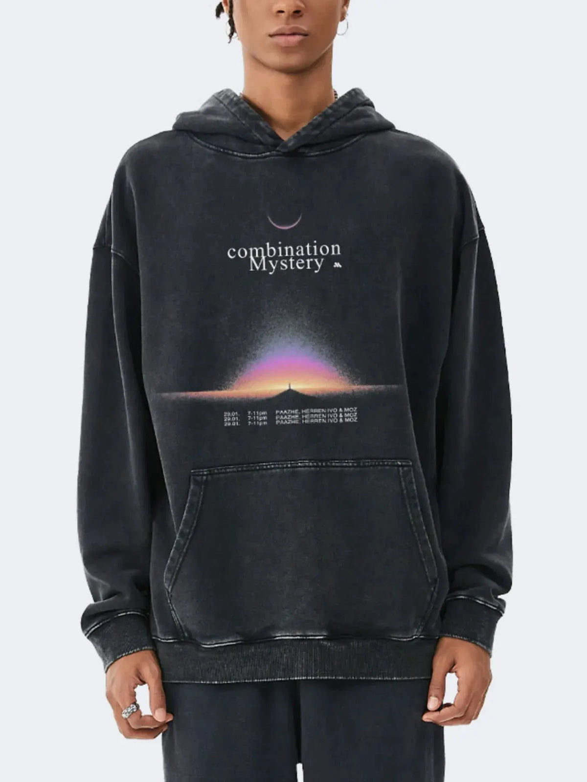 Men's Graphic Dropped Shoulder Hoodie by Trendsi