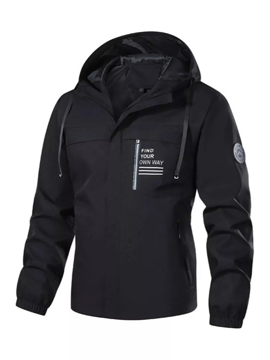 Men's Plus Size Waterproof Hooded Outdoor Jacket by Partner Label