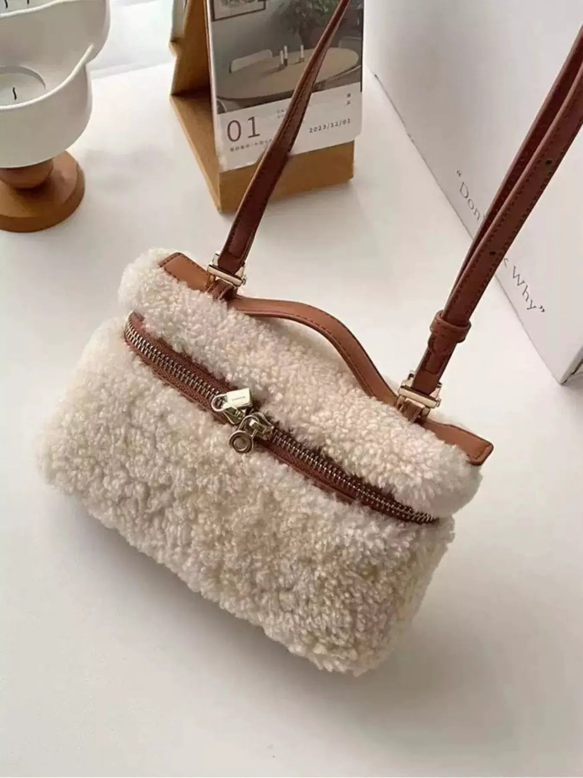 Lamb Wool Crossbody Bag by Partner Label