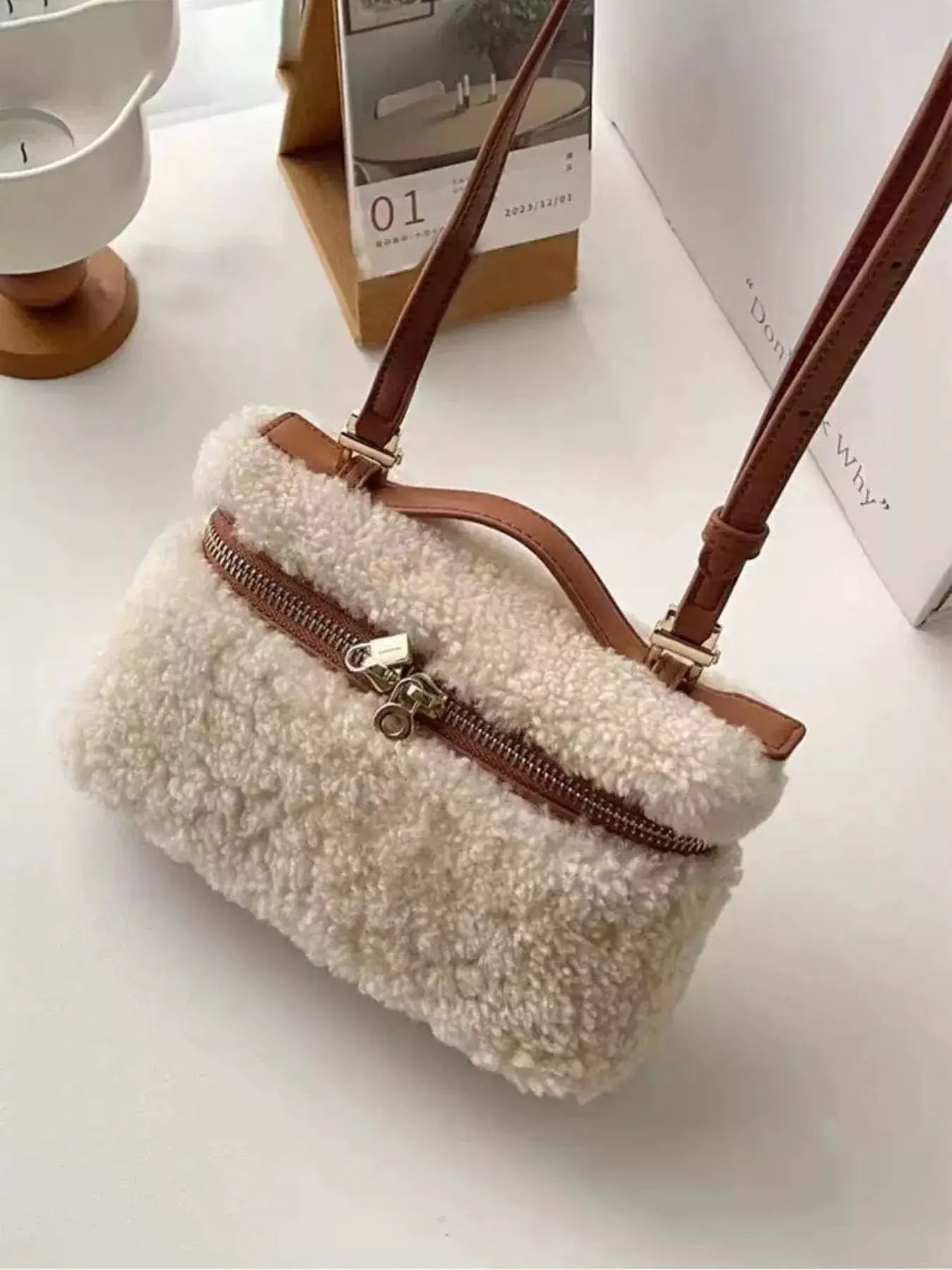 Lamb Wool Crossbody Bag by Partner Label