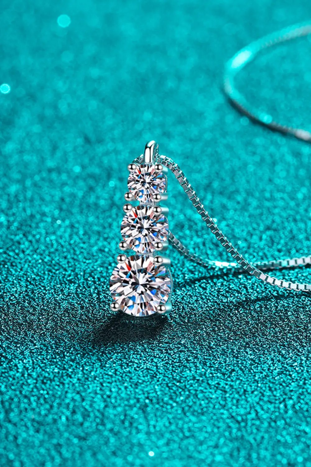 Moissanite Triple-Pendant Necklace by Partner Labels