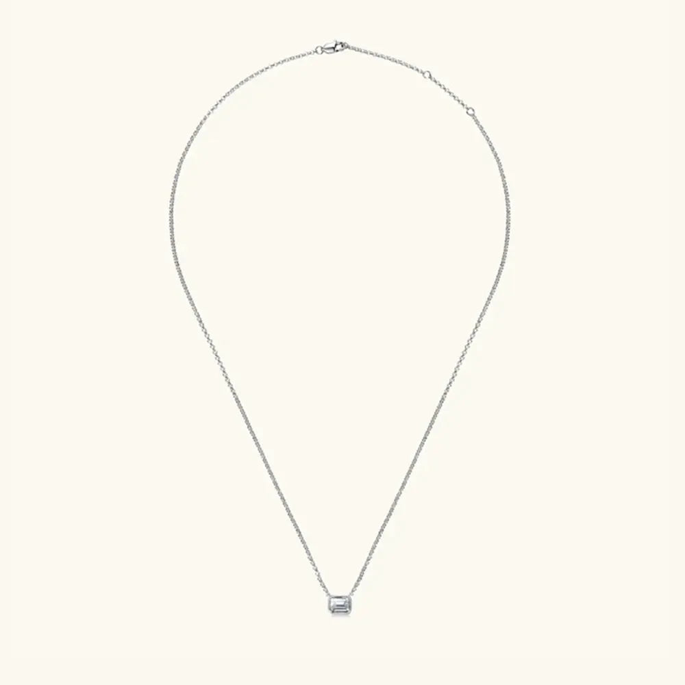 1 Carat Moissanite 925 Sterling Silver Pendant Necklace by Partner Labels