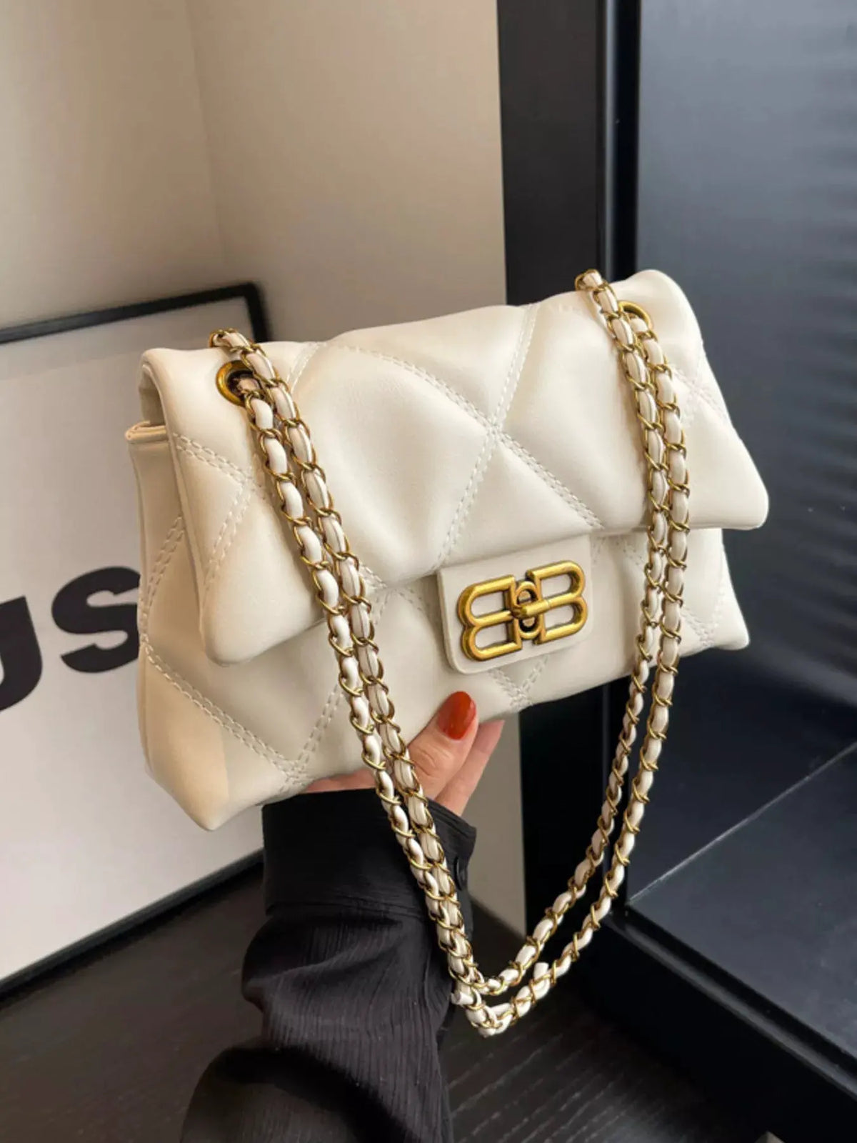 Quilted Flap Chain Crossbody Bag by Partner Label