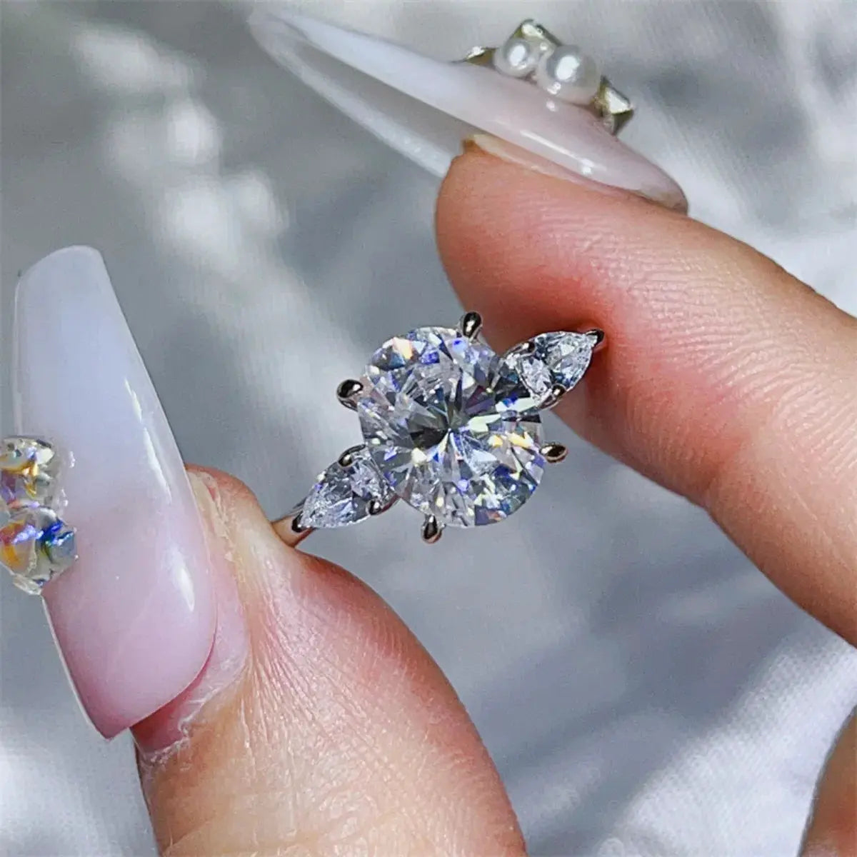 3 Carat Moissanite 925 Sterling Silver Ring by Partner Label