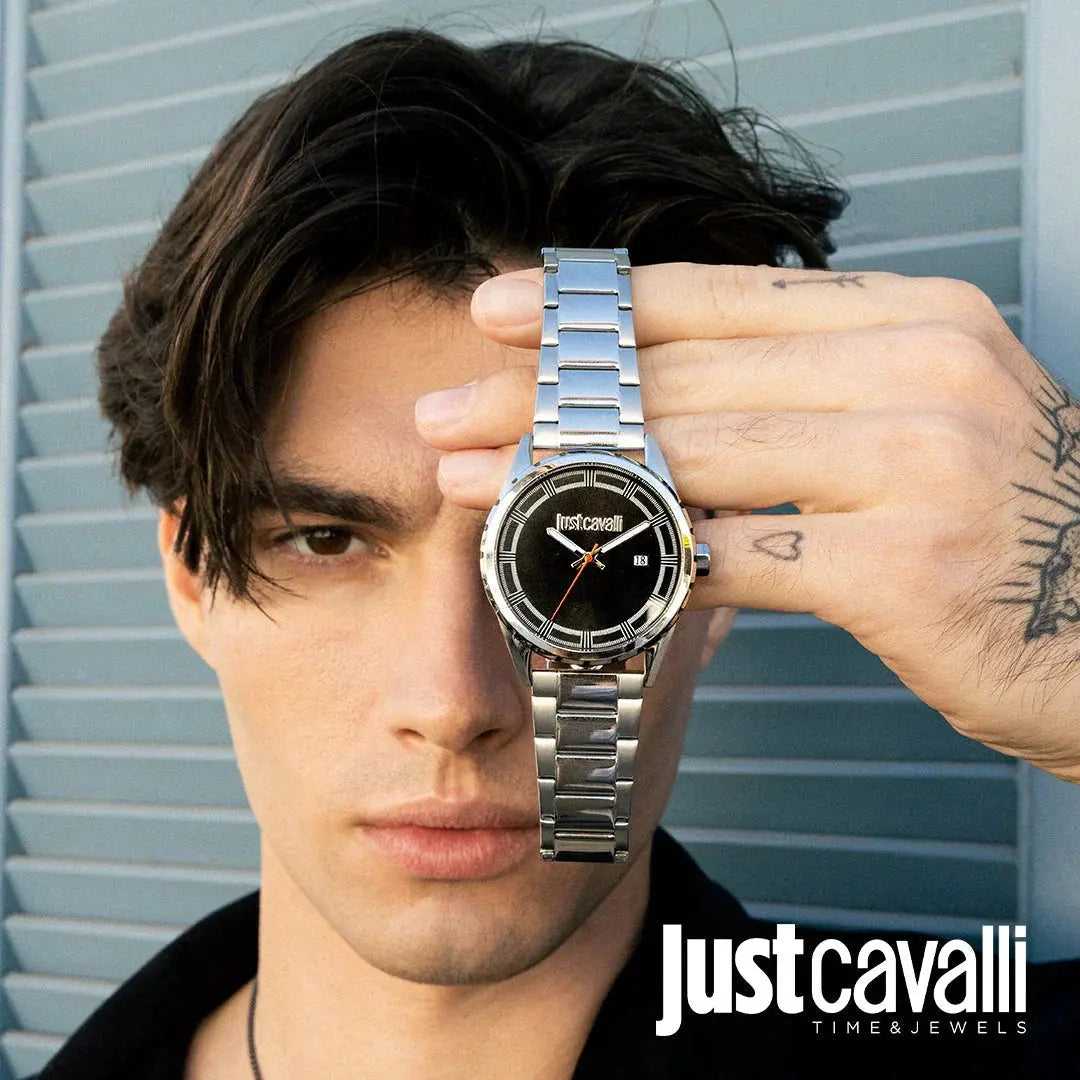 Just Cavalli Men's Silver Watch, Black Dial | Jc1g082m0545 by JUST CAVALLI