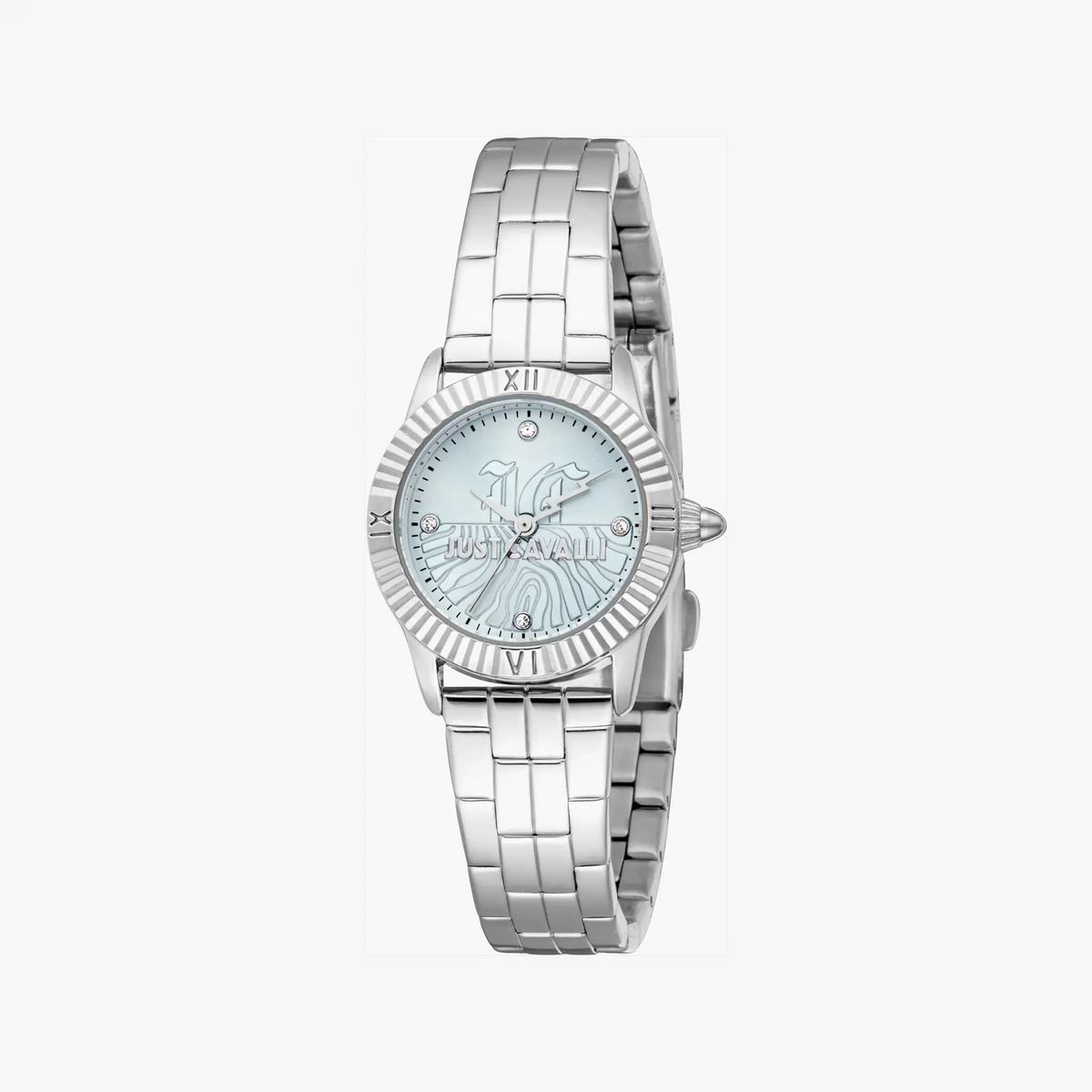 Just Cavalli Women's Silver Watch, Light Blue Dial | Jc1l328m0045 by JUST CAVALLI