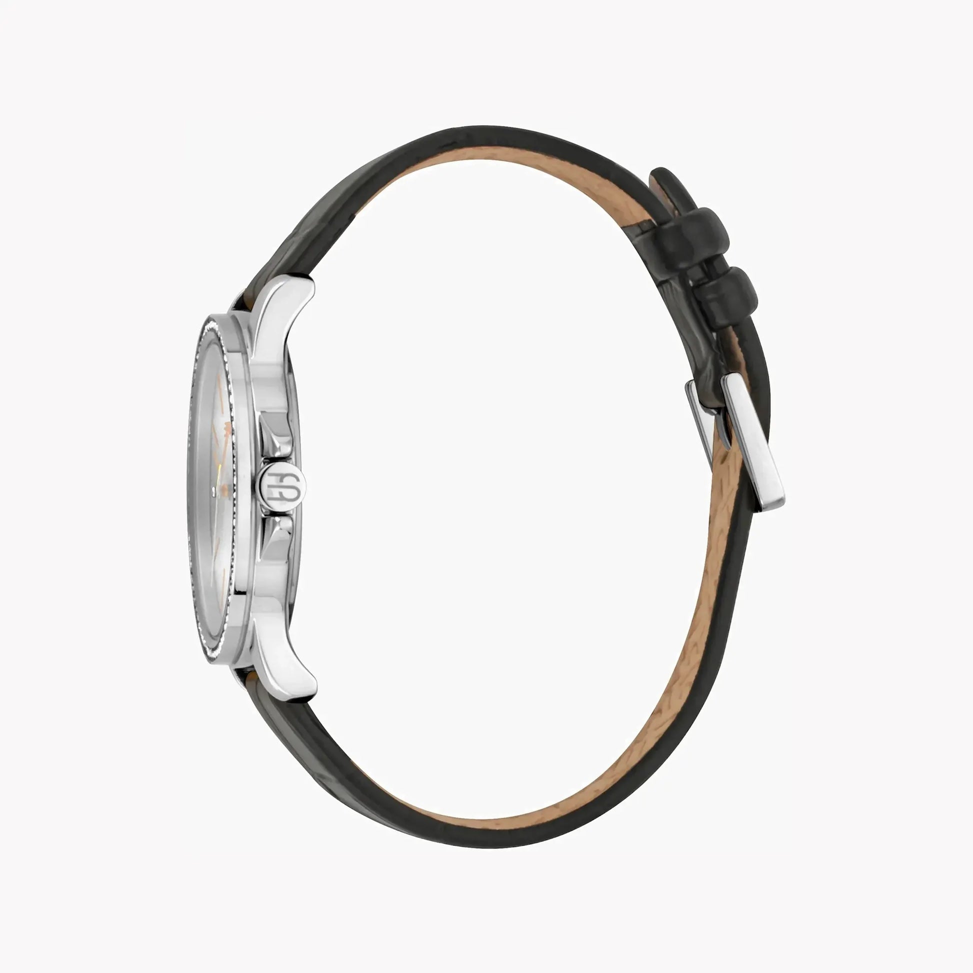Esprit Women's Black Leather Watch, Silver Dial | Es106041003 by ESPRIT