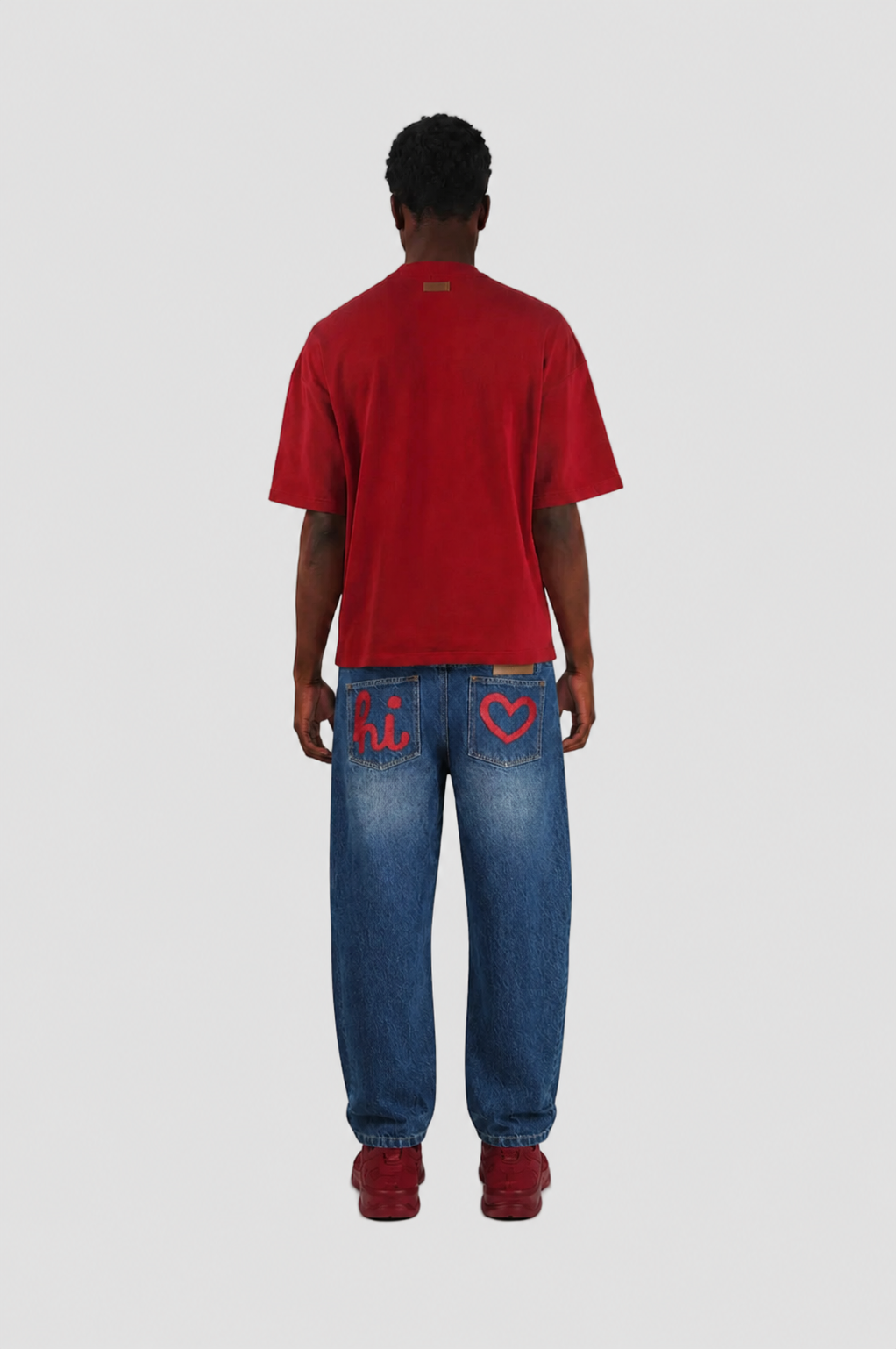 Overlap Embroidered Pocket Jeans by Hideout