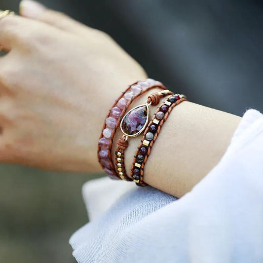 Natural Stone Layered Bracelet by Partner Label