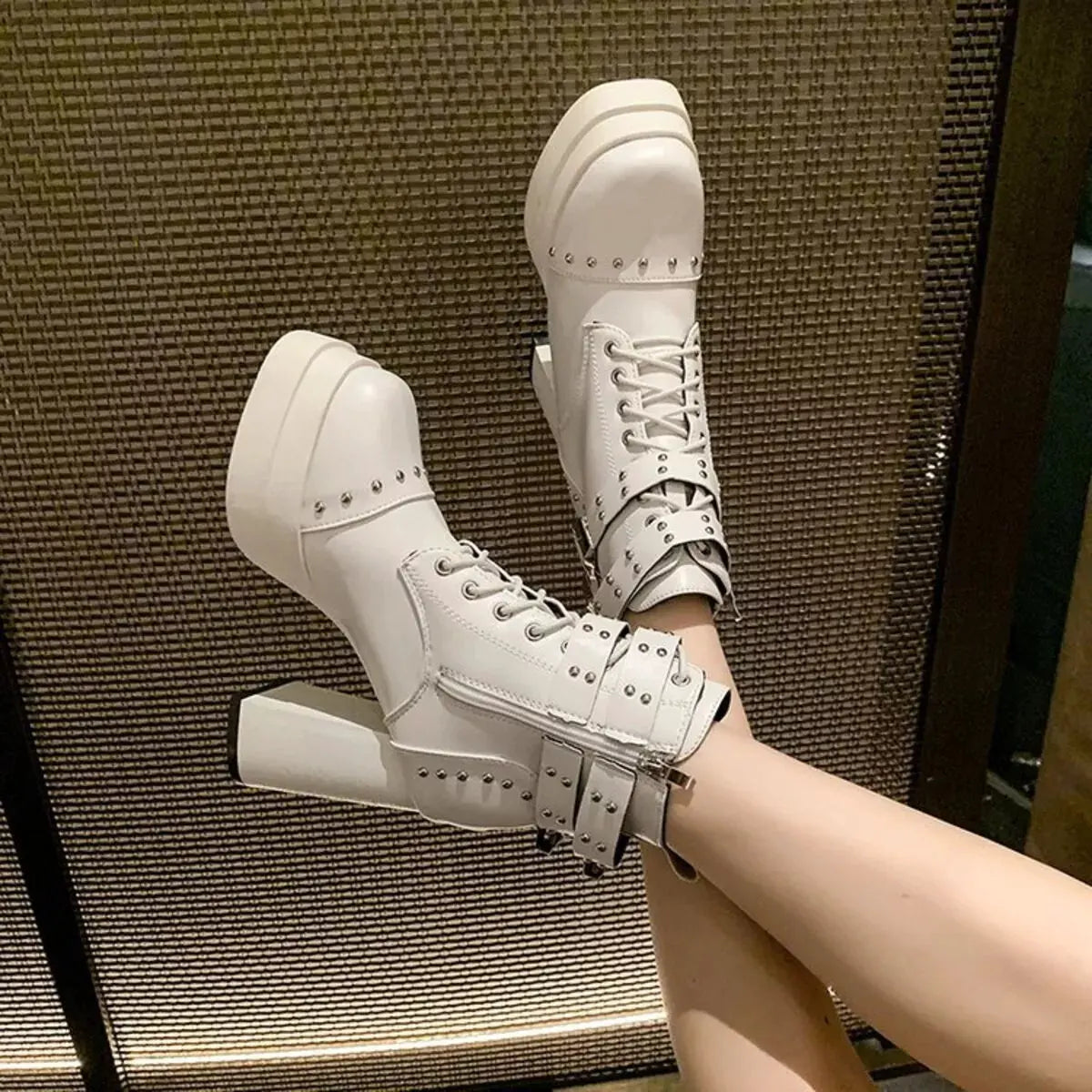 Round Toe Block Heels Boots by Partner Label