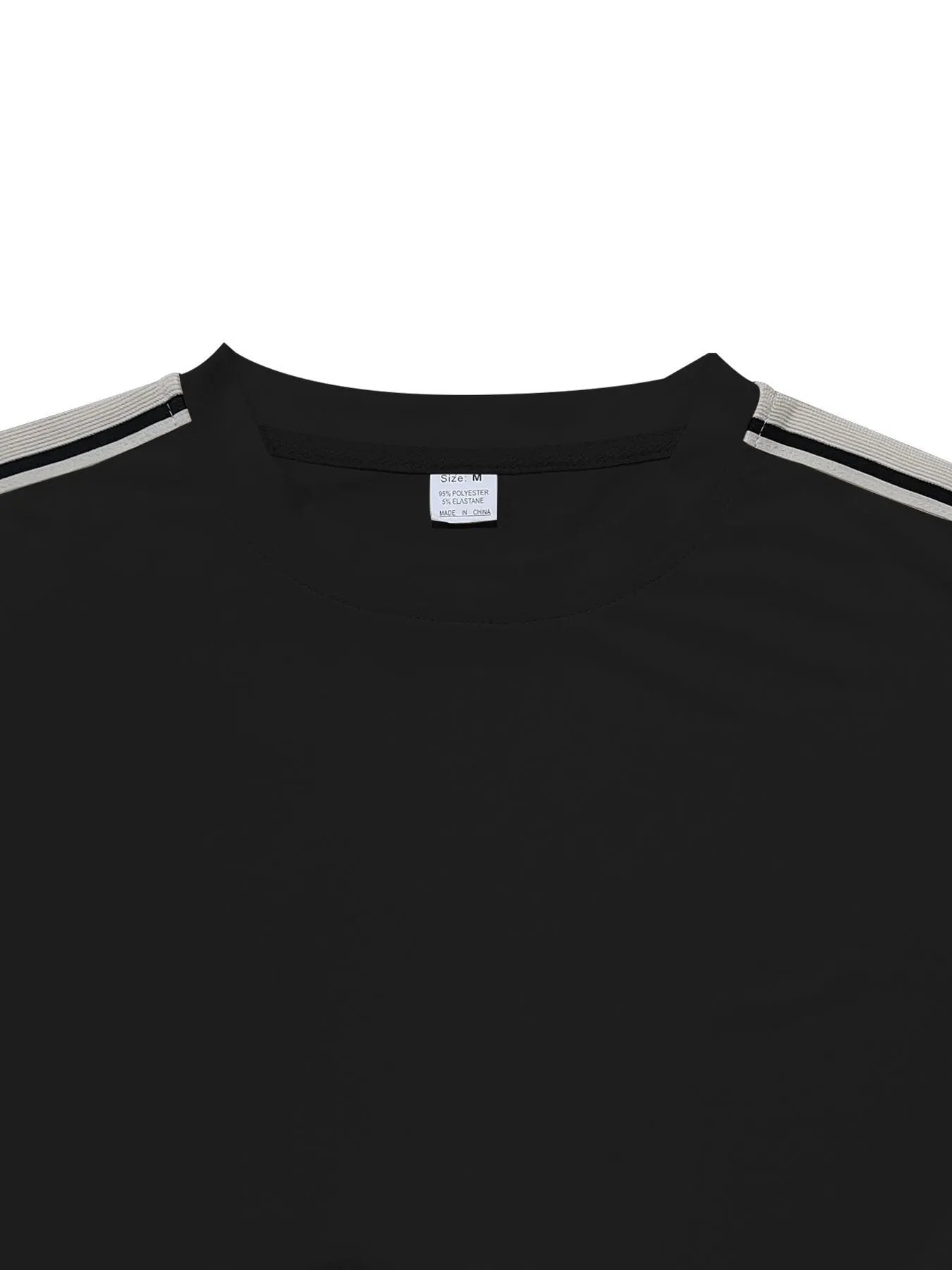 Men's Full Size Striped Shoulder Casual T-Shirt Plus Size by Trendsi