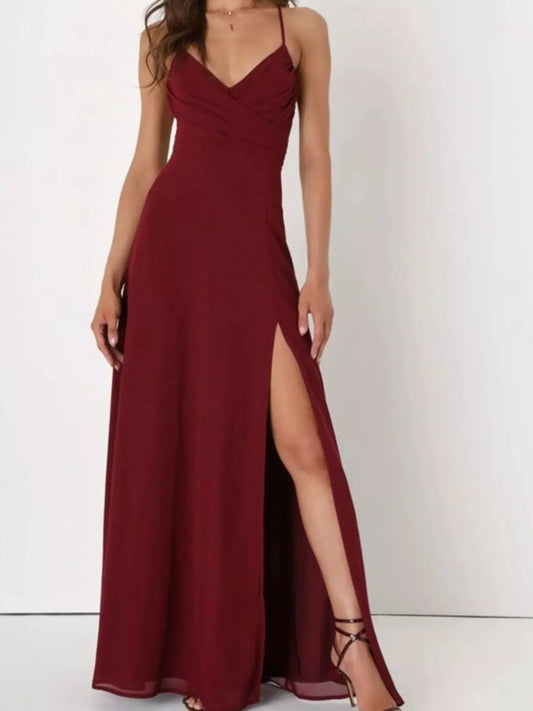 Crisscross Back Slit Maxi Dress by Partner Label