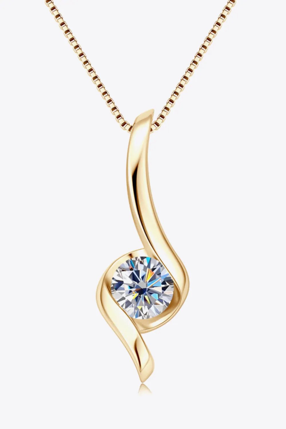 1 Carat Moissanite 925 Sterling Silver Necklace by Partner Labels