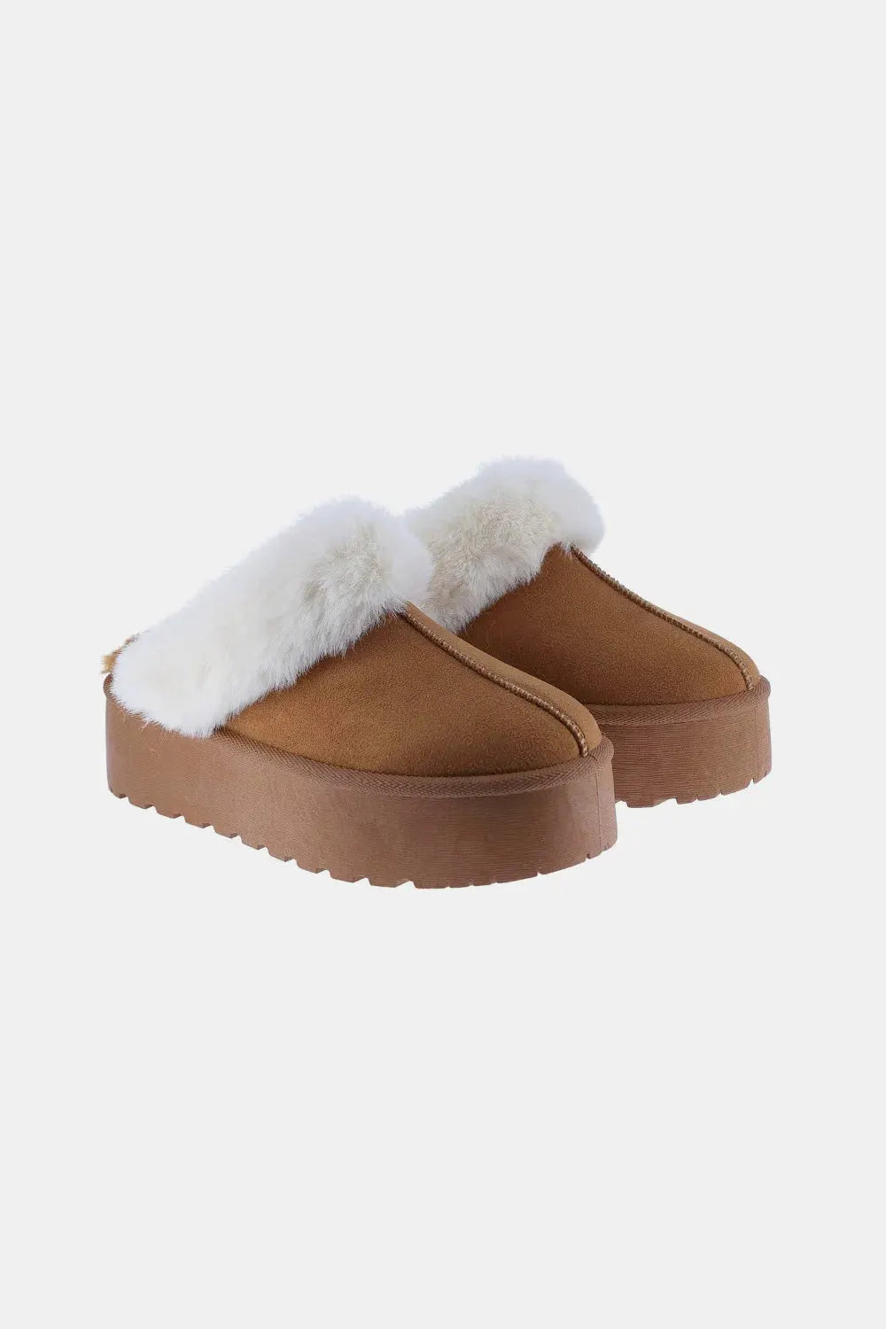 Weeboo Thick Bottom Fur Trim Snow Slippers by Weeboo