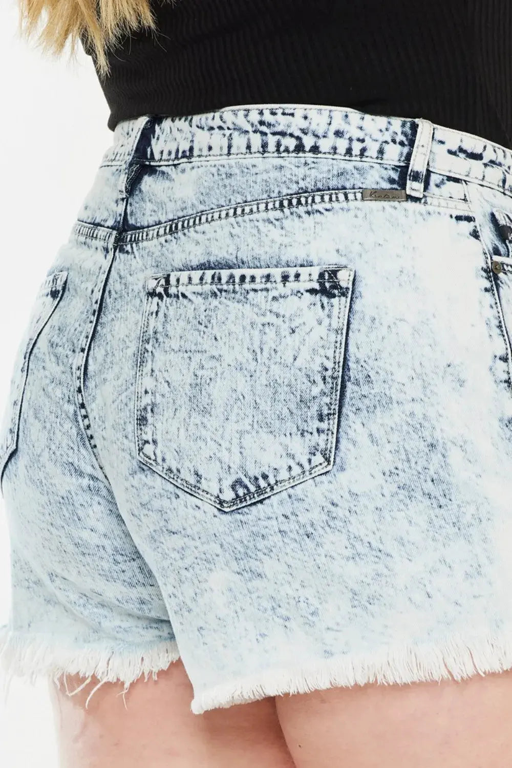 Kancan Full Size Distressed High Waist Denim Shorts by Kancan