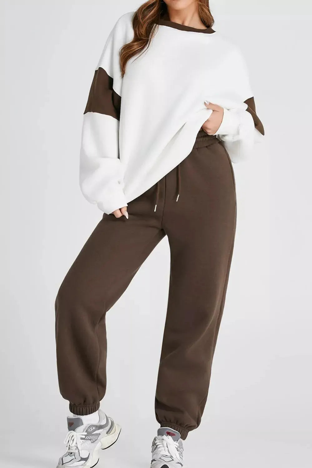 Drop Shoulder Loose Sweatshirt and Joggers Active Set | Partner Labels Selection by Partner Label