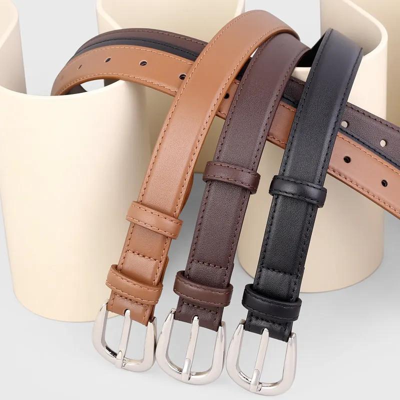 Buckle Skinny Leather Belt by Trendsi
