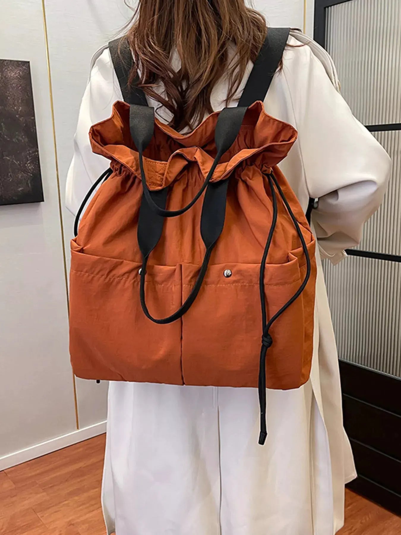 Drawstring Closure Lightweight Backpack Bag by Partner Label