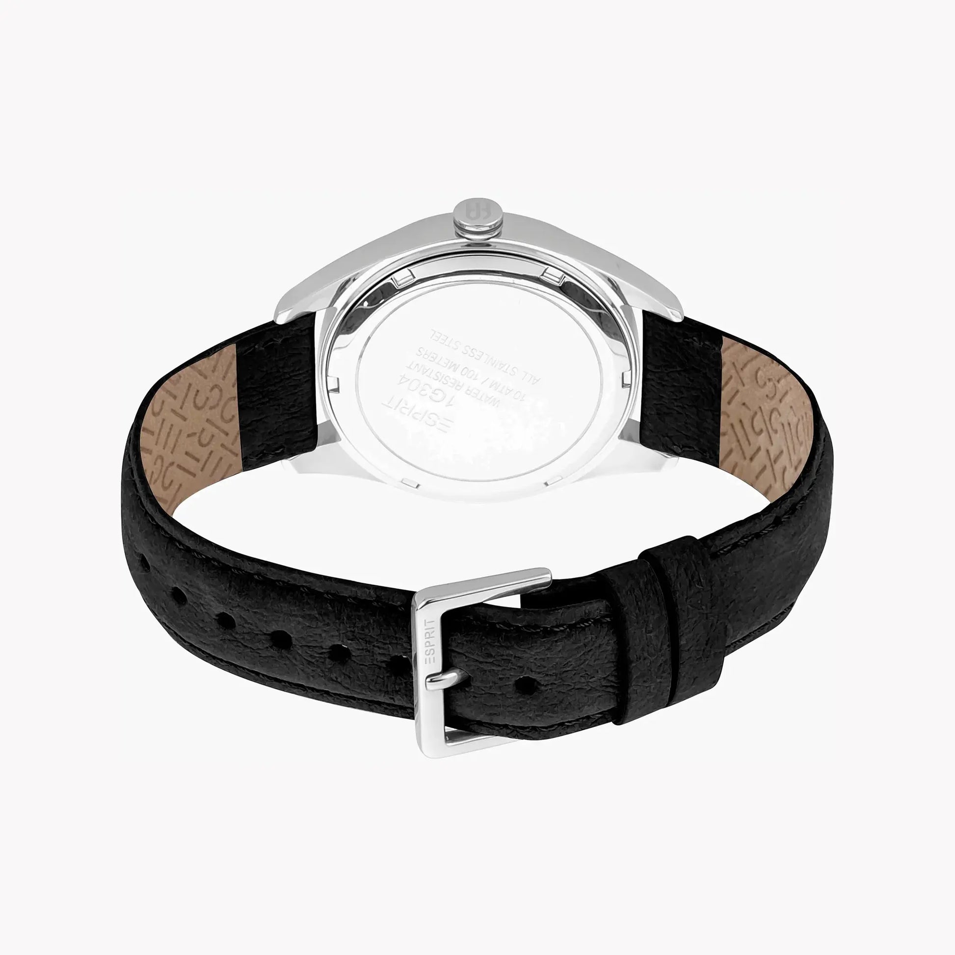 Esprit Men's Silver Dial Watch, Black Leather Band | ES1G304L0015 by ESPRIT