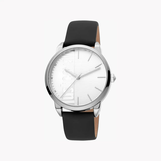Just Cavalli Men's Silver Dial Watch, Black Leather Band | Jc1g079l0015 by JUST CAVALLI