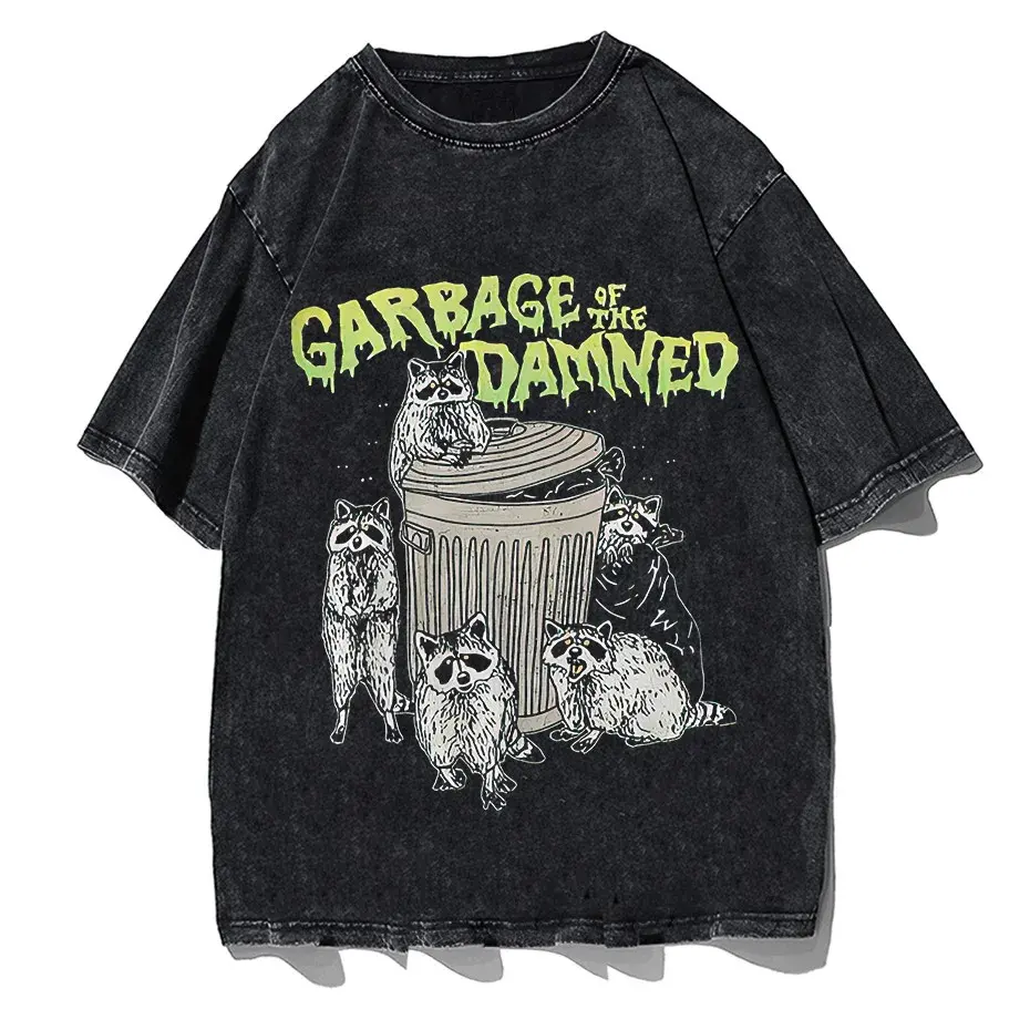 Vintage Raccoon Graphic T-Shirt Men High Street Streetwear by Vimost Shop
