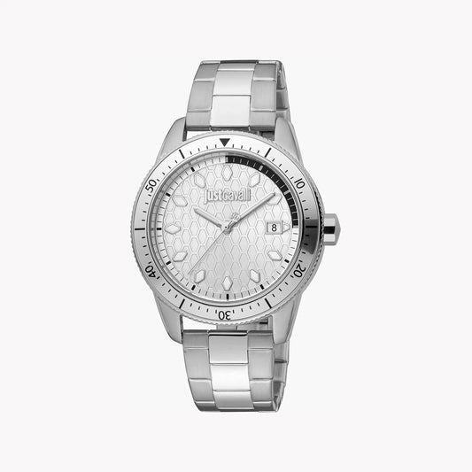 Just Cavalli Men's Silver Stainless Steel Watch, Silver Dial | Jc1g179m0055 by JUST CAVALLI