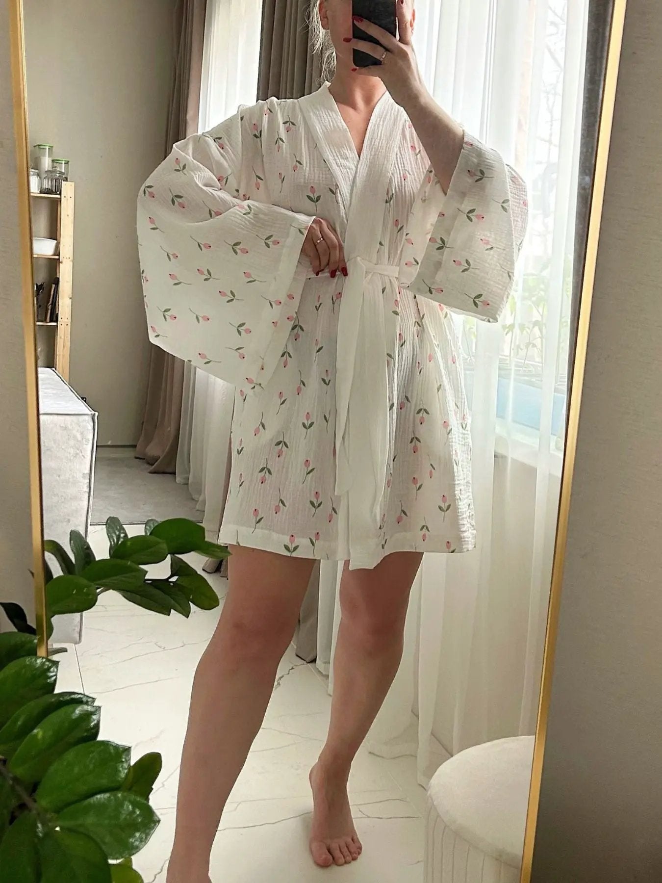 Floral Print Lightweight Lounge Nightgown by Partner Labels