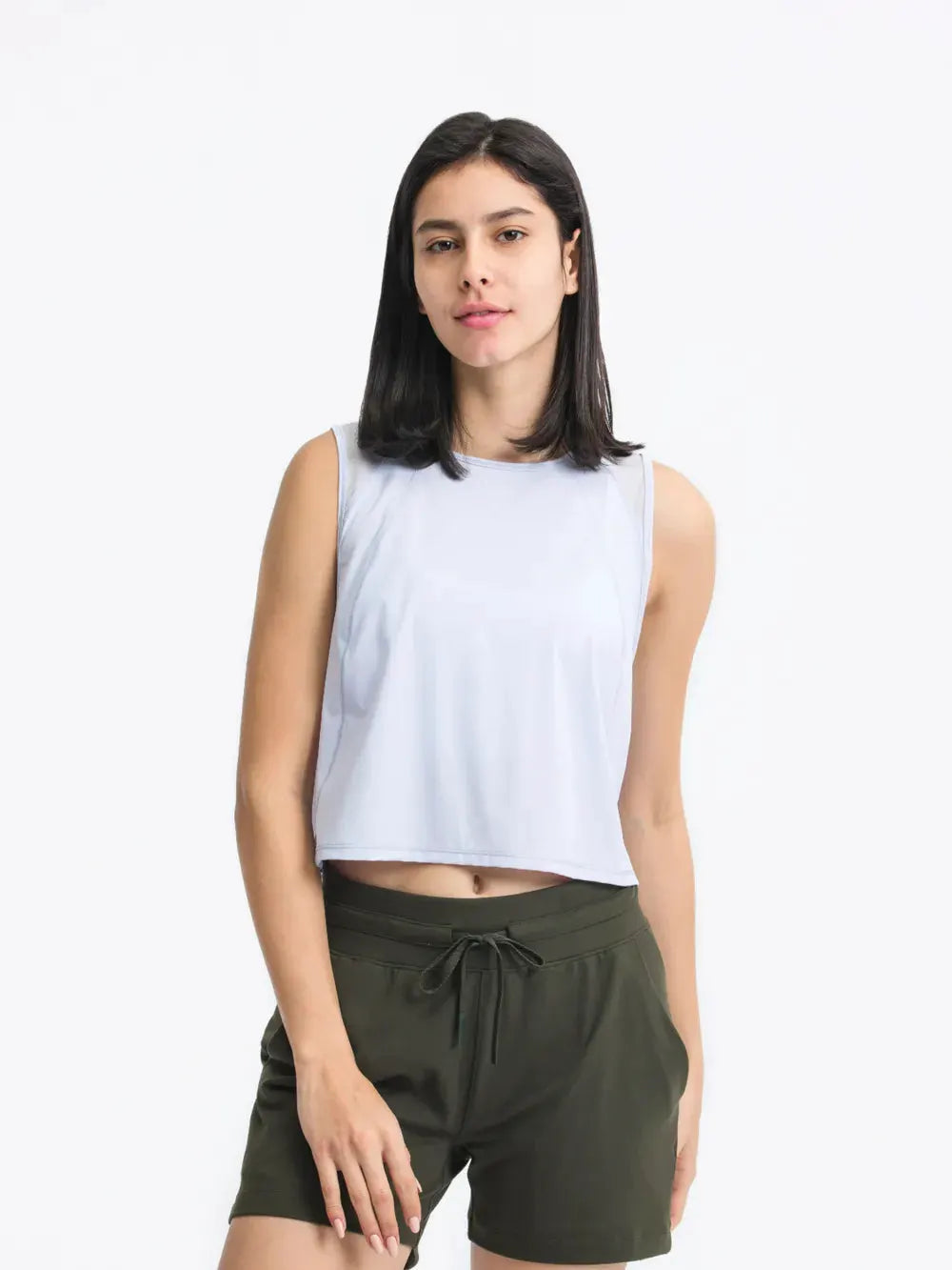 Millennia Round Neck Cropped Active Tank by Millennia