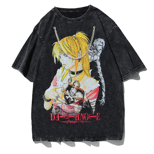 Harajuku Black Source T-Shirt Men Hip Hop Vintage Anime Graphic Oversized Cotton Tee by Vimost Shop