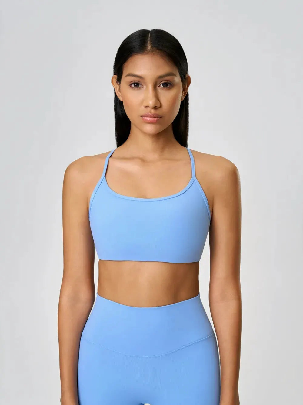Millennia Crisscross Back Scoop Neck Active Cami with Detachable Chest Pads by Millennia