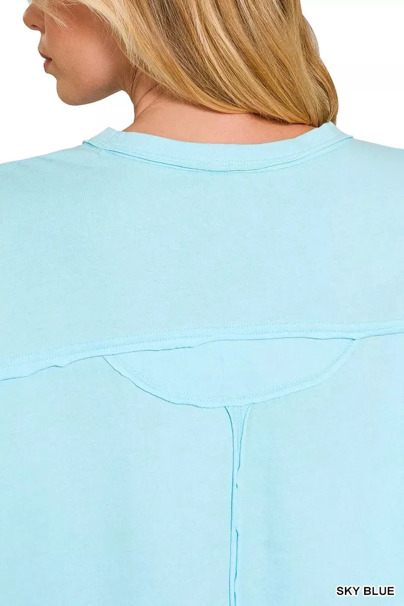 Zenana Exposed Seam Boxy Top by Zenana