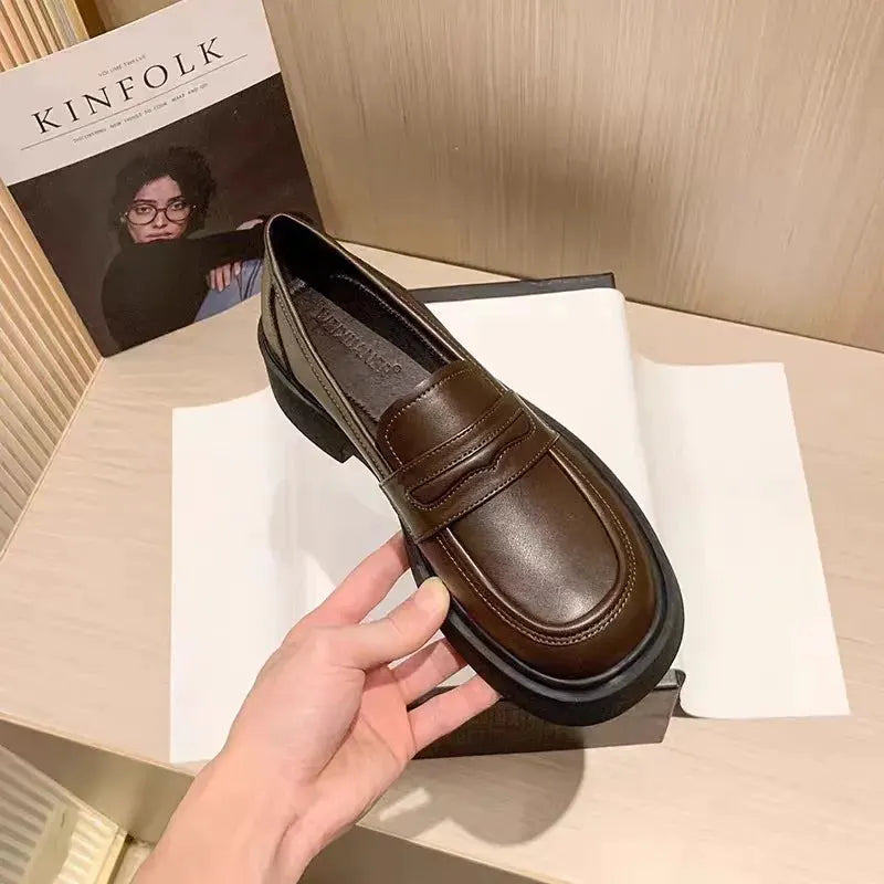 Round Toe Platform Loafers by Partner Label