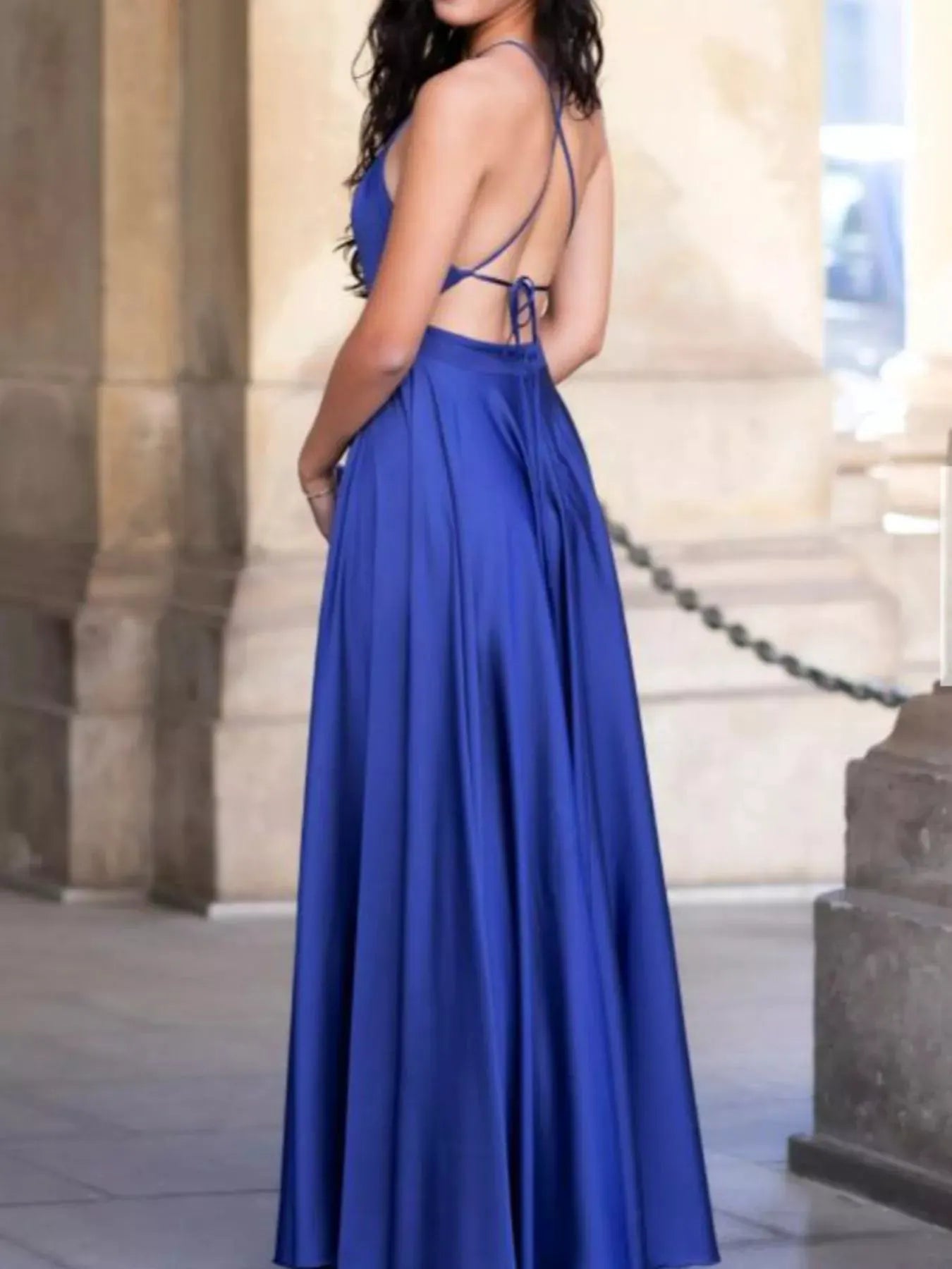 Halter Neck Slit Maxi Dress by Partner Label