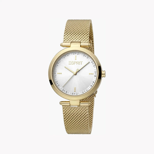 Esprit Women's Gold Stainless Steel Watch, Silver Dial | Es1g133m0045 by ESPRIT