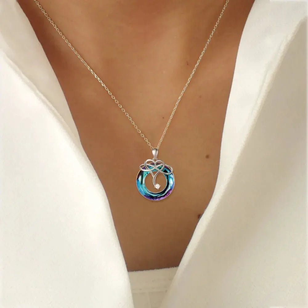 925 Sterling Silver Natural Crystal Pendant Necklace by Partner Labels