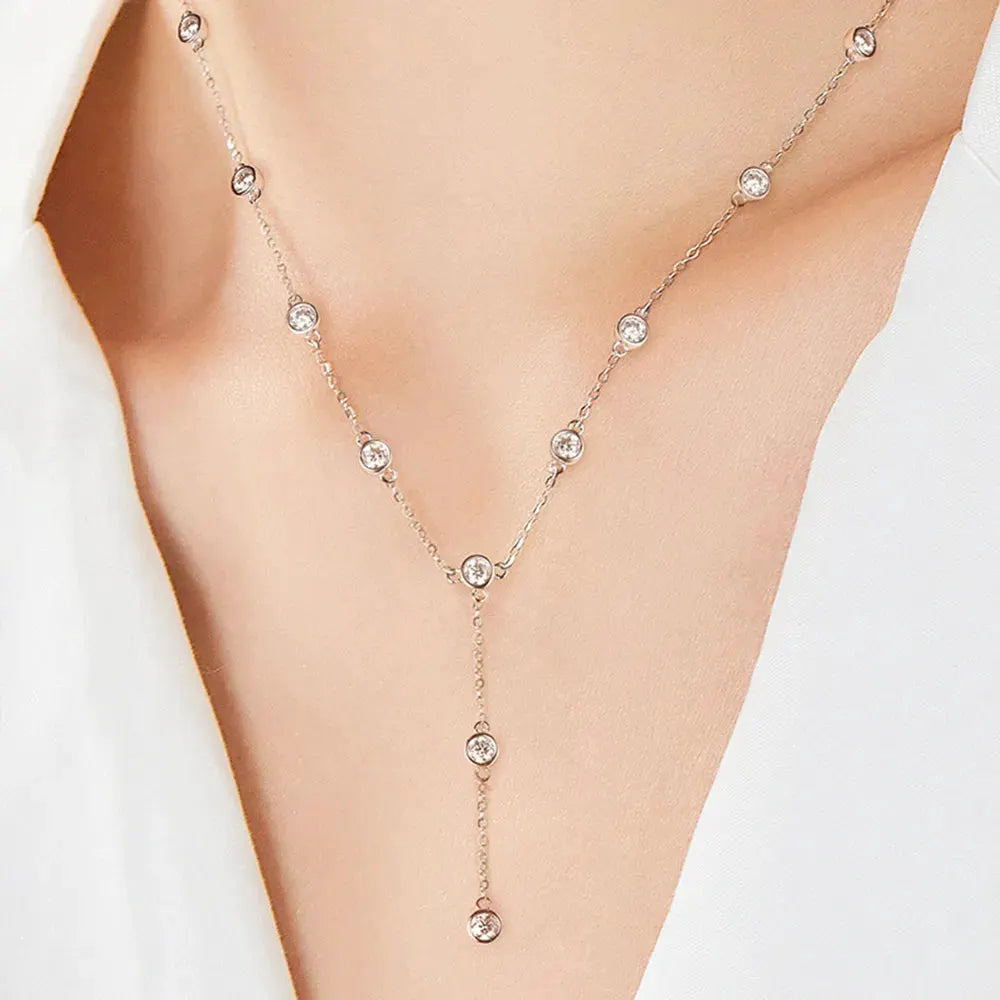 1.1 Carat Moissanite 925 Sterling Silver Necklace by Partner Labels