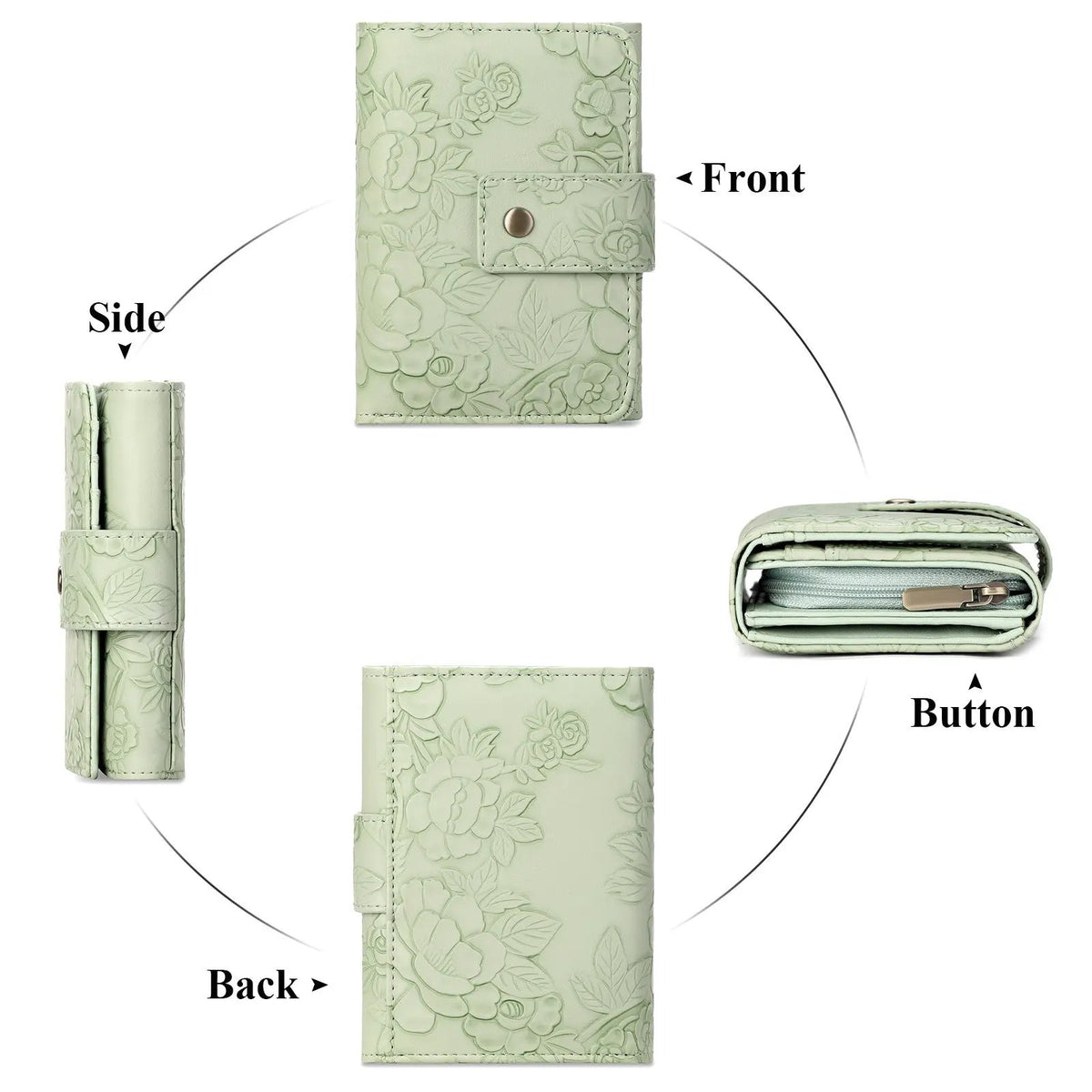 Floral Embossed Leather Wallet by Partner Label