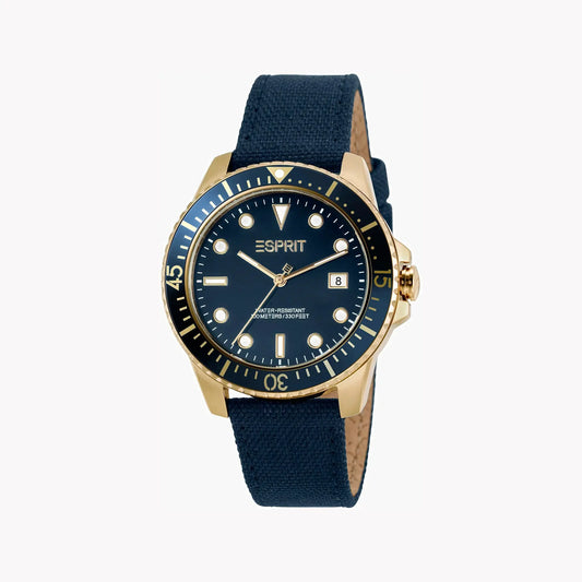 Esprit Men's Stainless Steel Blue Watch, Blue Dial | Es1g005m0045 by ESPRIT
