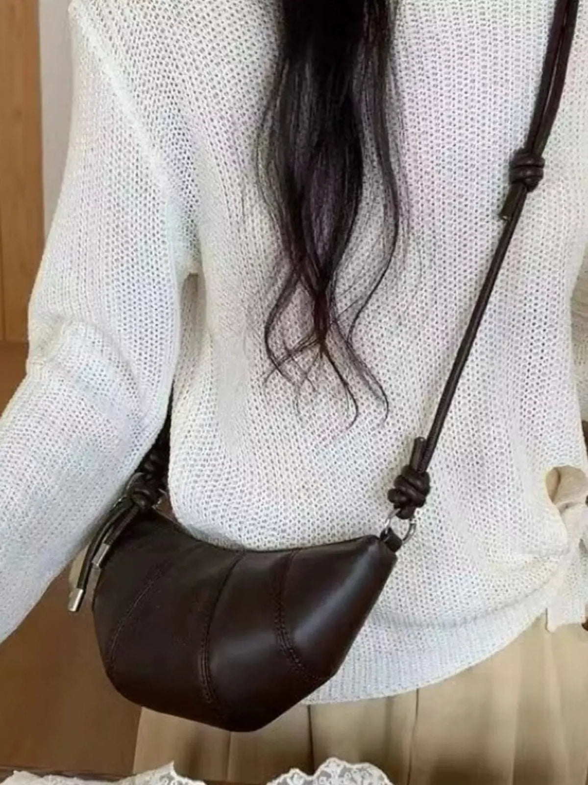 Croissant Shaped Crossbody Bag by Partner Label