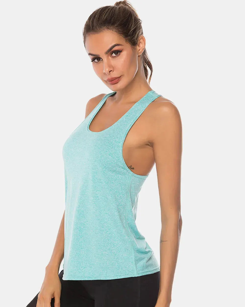 Full Size Scoop Neck Wide Strap Active Tank by Partner Label