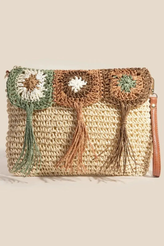 Fame Intricate Tassel Braided Crossbody Bag by Fame